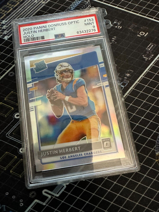 Justin Herbert Holo PSA 9 RC 2020 Donruss Optic