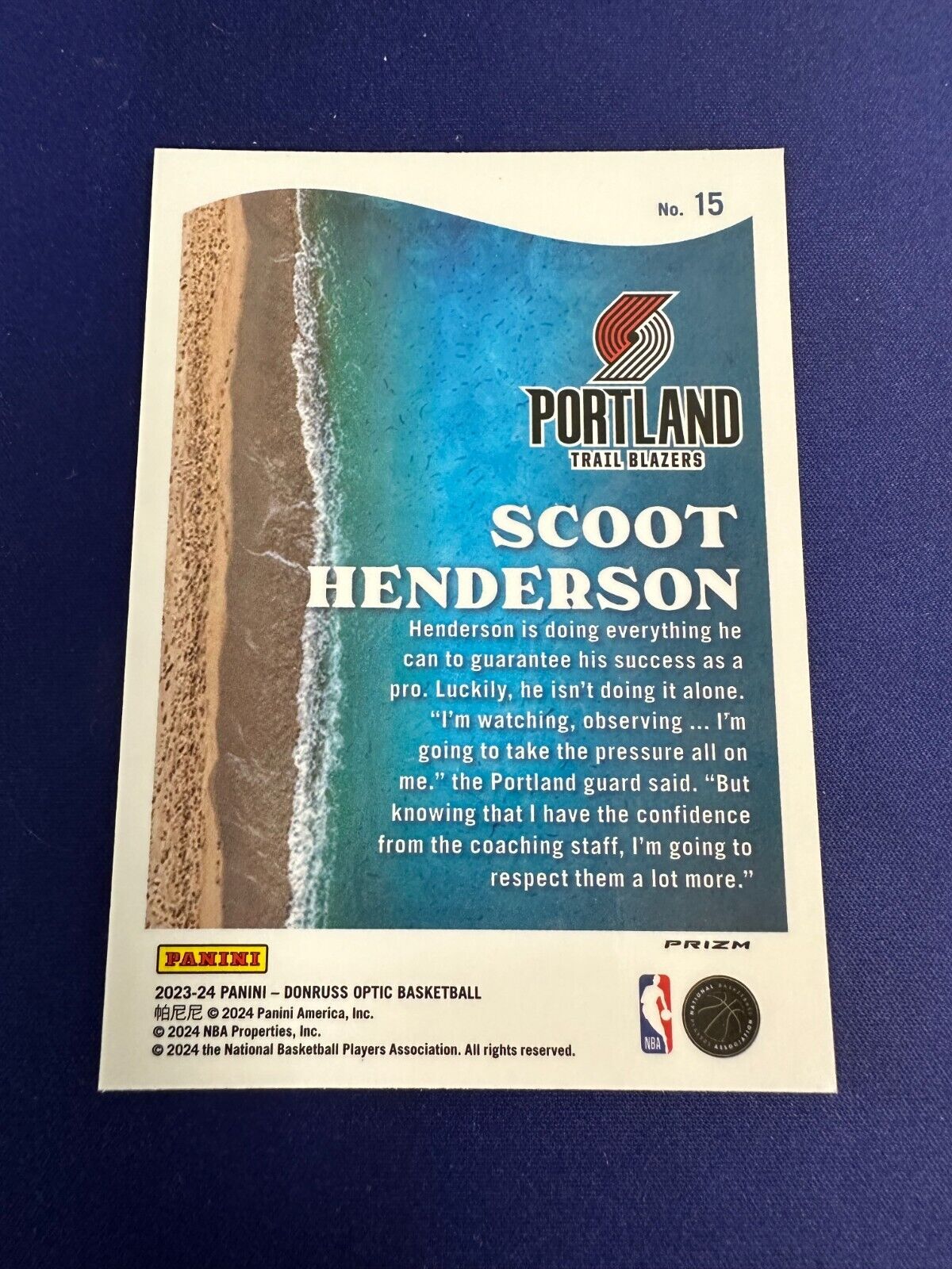 Scoot Henderson Splash! Green Wave RC 2023-24 Donruss Optic