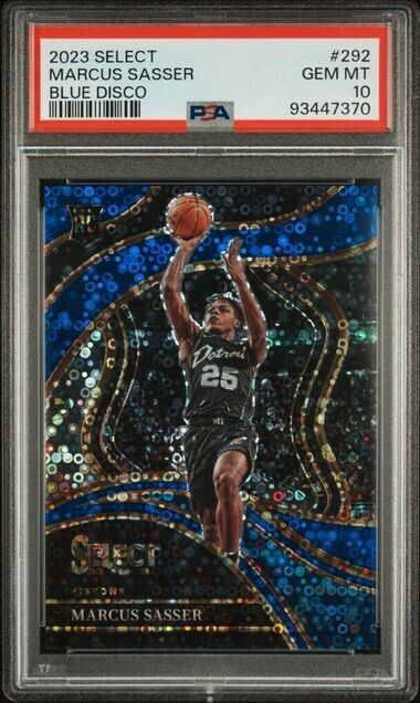 Marcus Sasser Courtside Blue Disco /25 PSA 10 RC 2023-24 Select