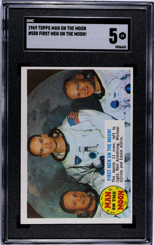 First Men on the Moon! #55B SGC 5 1969 Topps Man on the Moon