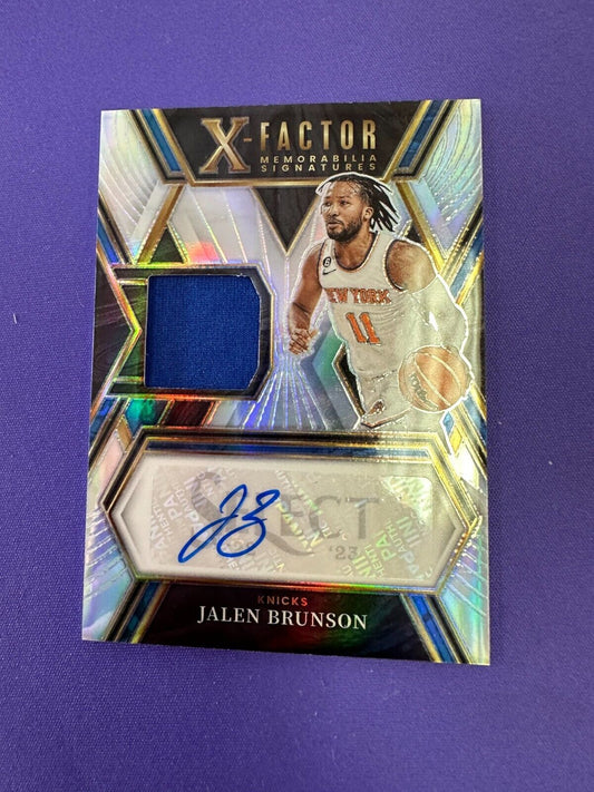 Jalen Brunson Game Worn Patch Auto /199 X-Factor 2023-24 Select *EX*