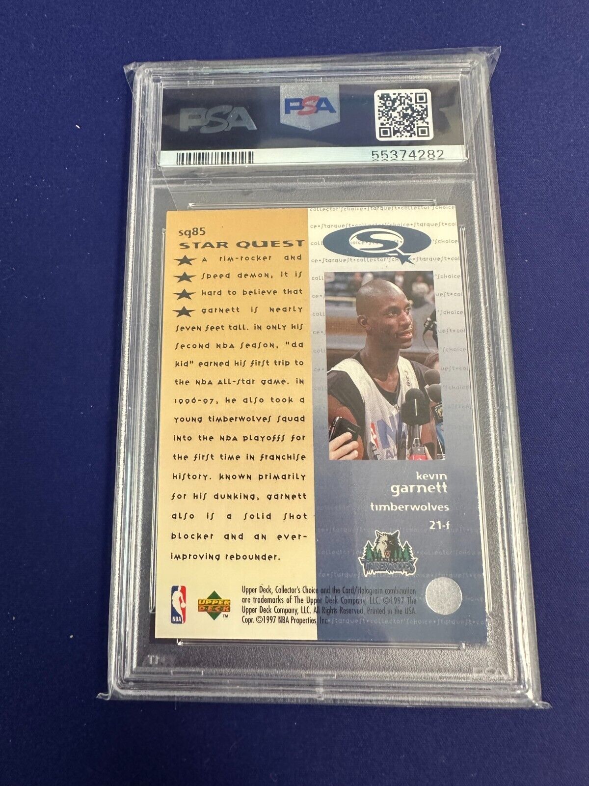 Kevin Garnett Starquest #sq85 Platinum PSA 10 1997-98 Collector's Choice