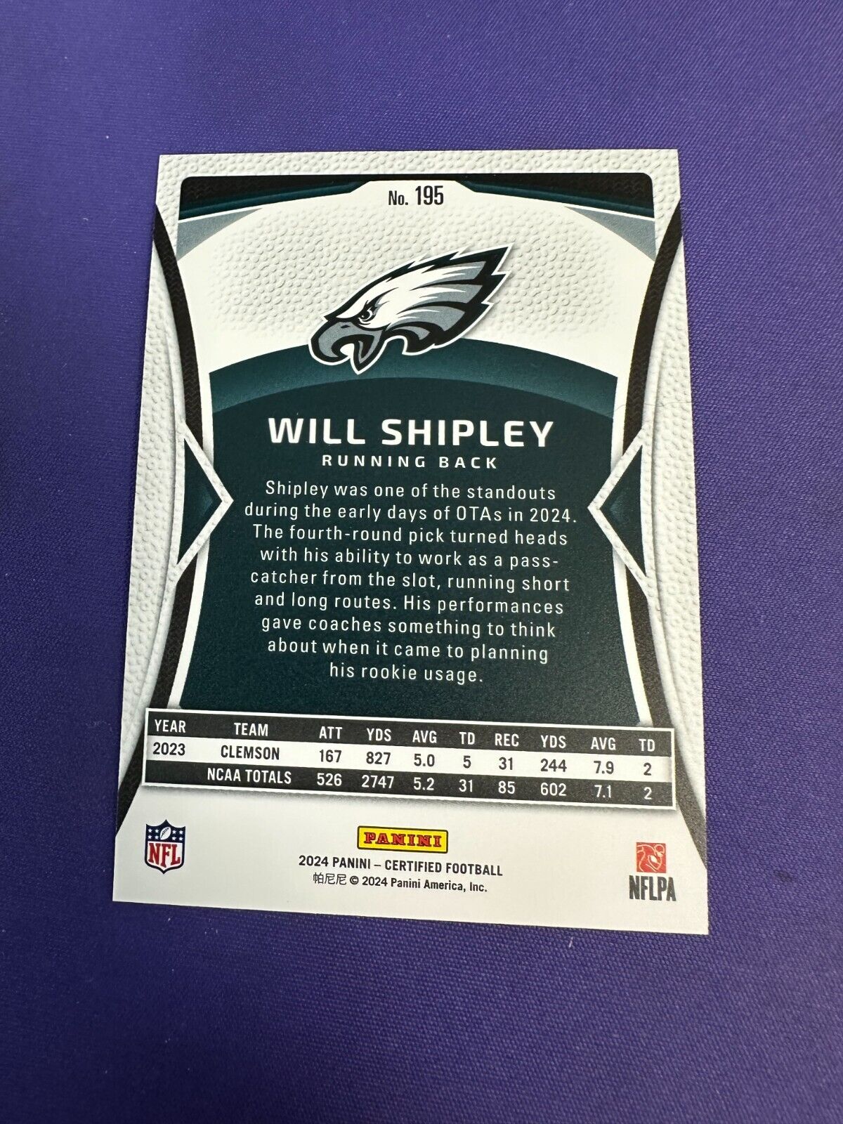 Will Shipley Mirror /350 RC 2024 Certified