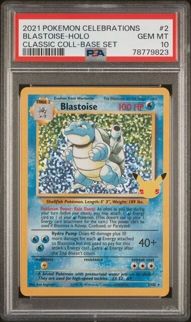 Blastoise Holo PSA 10 2021 Pokemon Celebrations Classic Collection