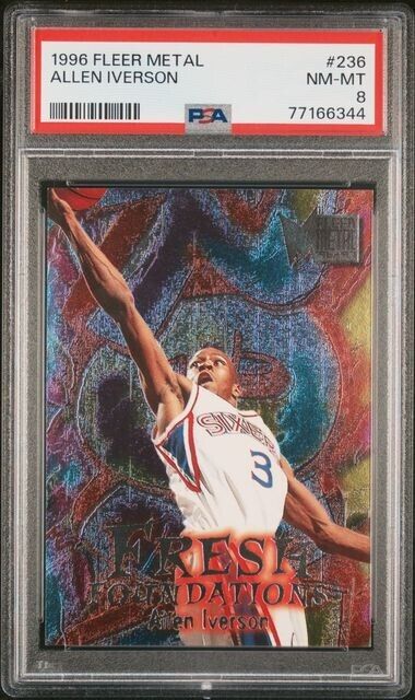 Allen Iverson Fresh Foundations RC PSA 8 1996-97 Fleer Metal