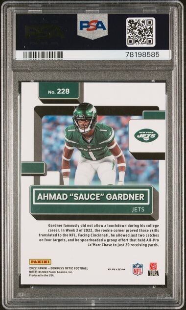 Ahmad "Sauce" Gardner Holo RC PSA 10 2022 Donruss Optic