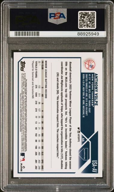 Anthony Volpe AUTO PSA 10 RC /199 2023 Topps Chrome Sapphire