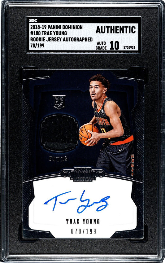 Trae Young Game Worn RPA RC /199 2018-19 Panini Dominion