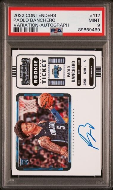 Paolo Banchero Variation On-card Auto RC PSA 9 2022-23 Panini Contenders