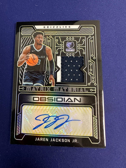 Jaren Jackson Jr Patch Auto Electric Etch Yellow /10 2021-22 Obsidian #MMA-JJJ