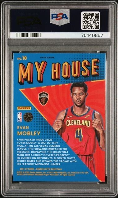 Evan Mobley My House Gold Wave RC PSA 10 2021-22 Donruss Optic