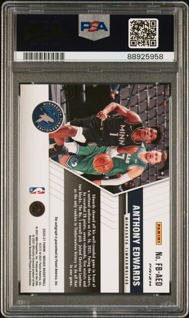 Anthony Edwards Fast Break AUTO RC PSA 9 2020-21 Mosaic