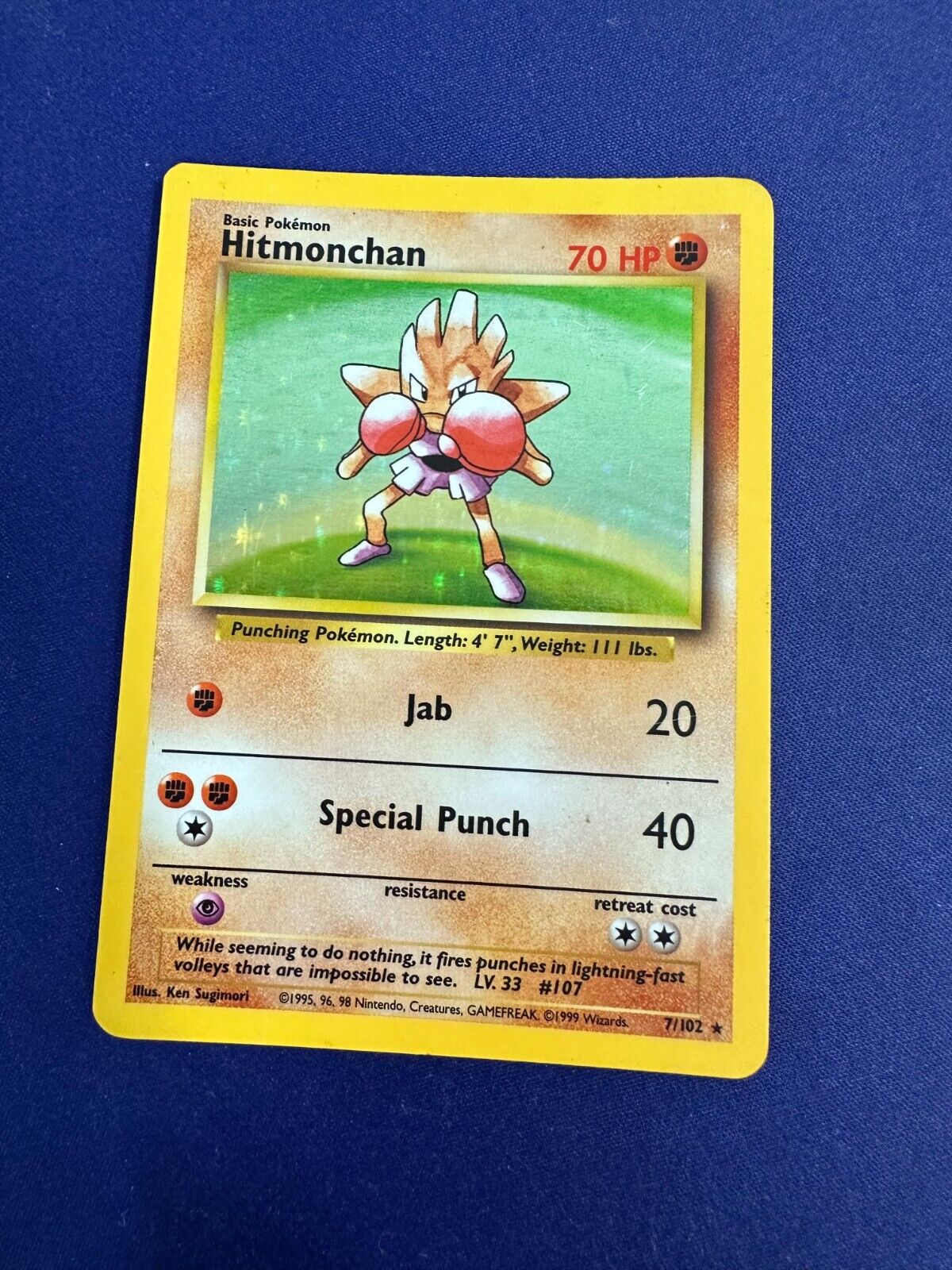 Hitmonchan Holo *HP* 1999 Pokemon Base Set