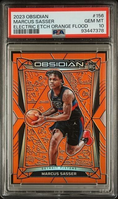 Marcus Sasser Orange Flood /99 PSA 10 RC 2023-24 Obsidian