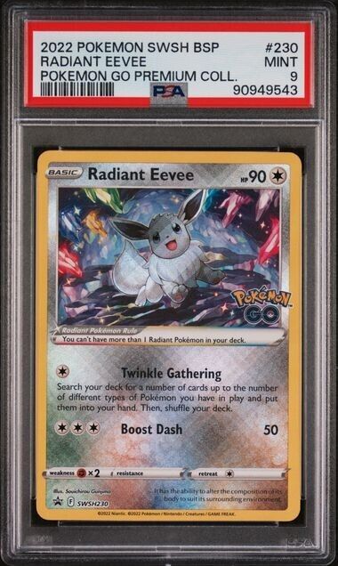 Radiant Eevee Pokemon GO PSA 9 SWSH230 2022