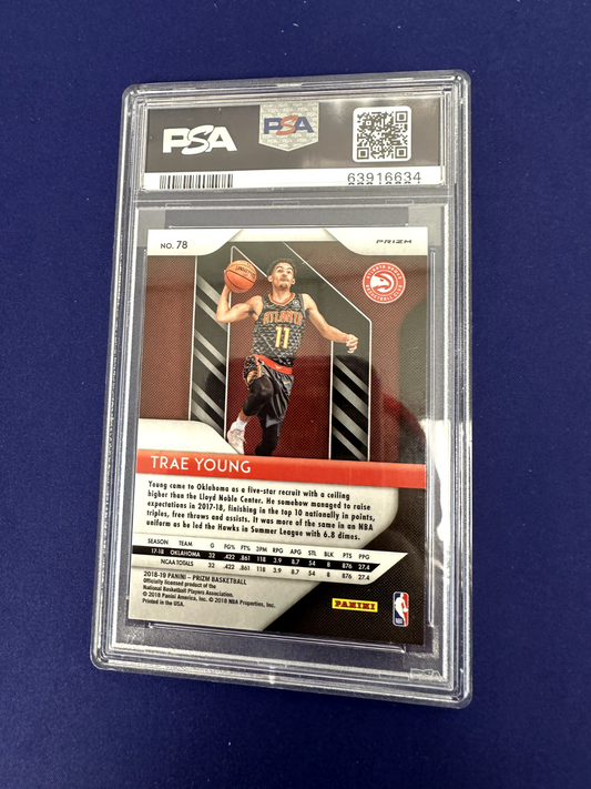 Trae Young Silver Prizm RC PSA 10 2018-19 Panini Prizm