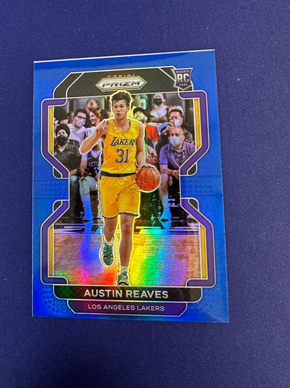 Austin Reaves Blue Prizm /199 RC *EX* / *MISCUT* 2021-22 Panini Prizm