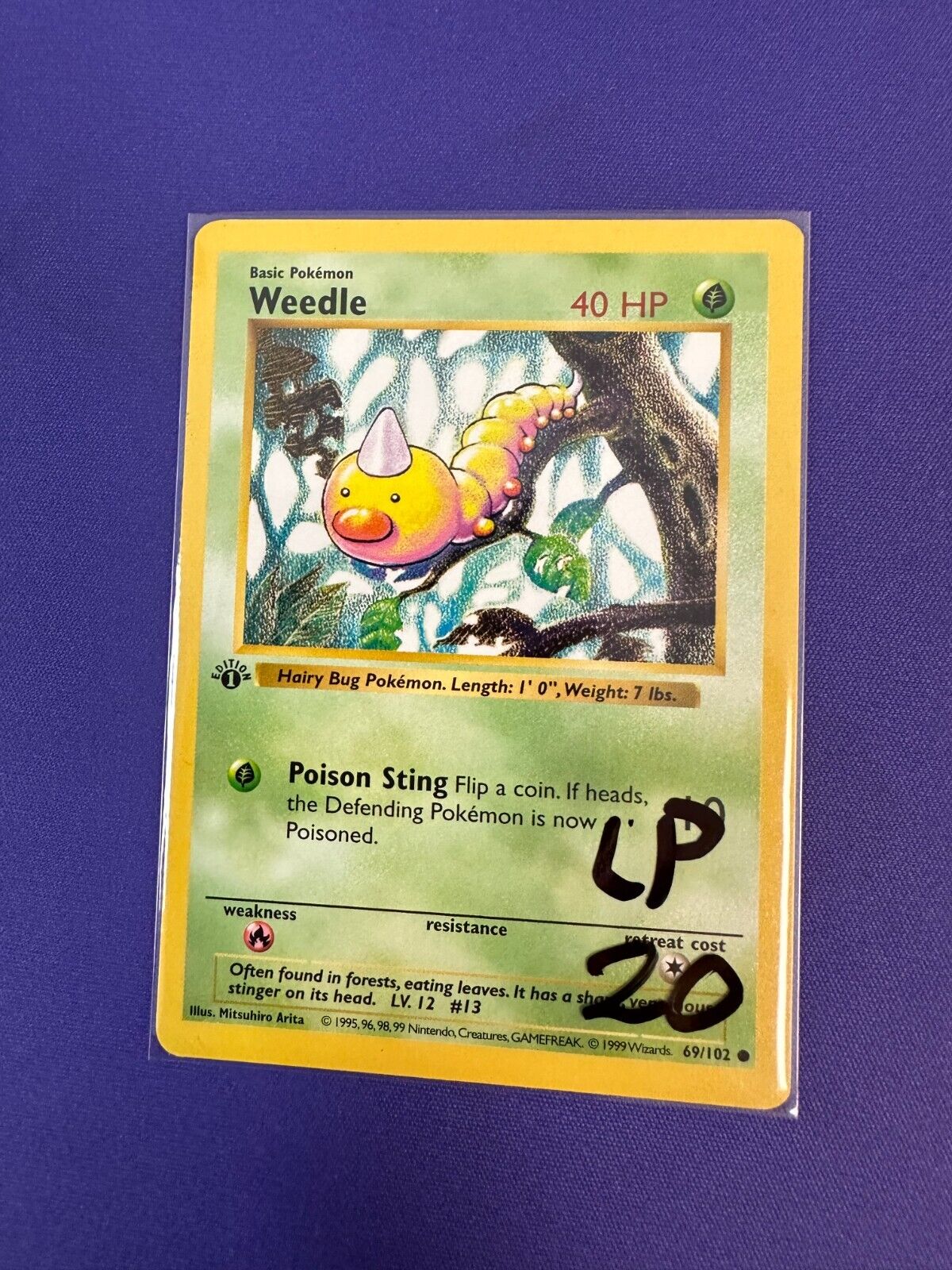 Weedle 1st Edition *LP* 1999 Pokemon