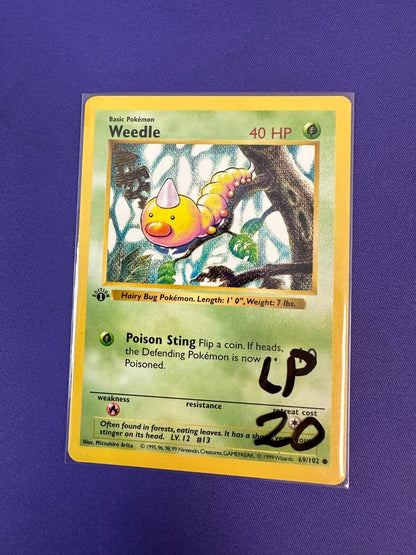 Weedle 1st Edition *LP* 1999 Pokemon