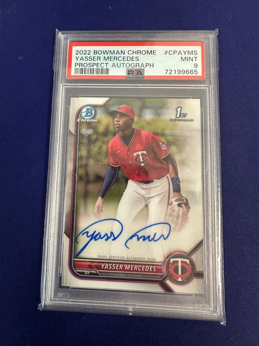 Yasser Mercedes 1st Bowman Auto PSA 9 RC 2022 Bowman Chrome