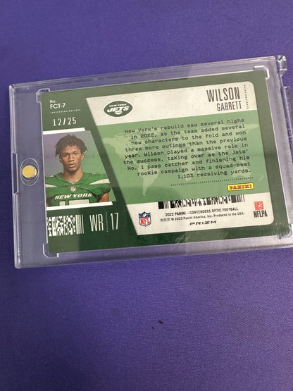 Garrett Wilson First Class Ticket Green Scope /25 R 2022 Contenders