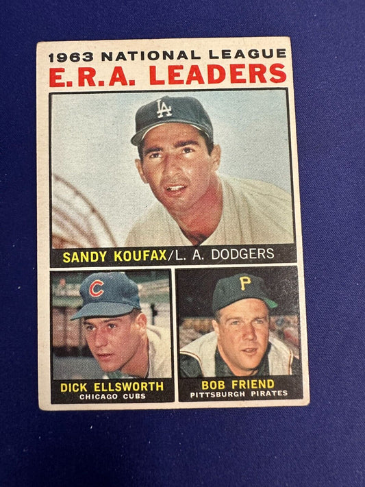 1963 ERA Leaders Koufax / Ellsworth / Friend *EX* 1964 Topps