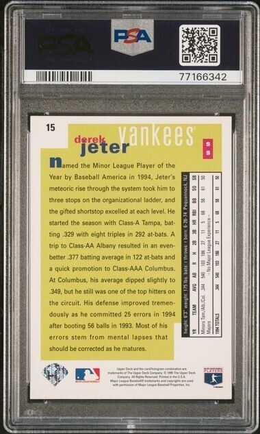 Derek Jeter RC PSA 7 1995 Upper Deck Collector's Choice