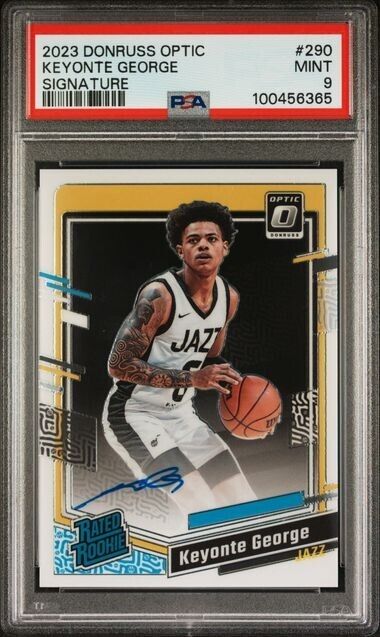 Keyonte George On-Card AUTO PSA 9 RC 2023-24 Donruss Optic