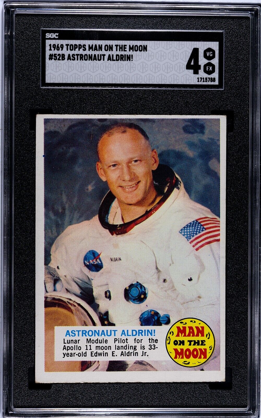 Buzz Aldrin #52B SGC 4 1969 Topps Man on the Moon