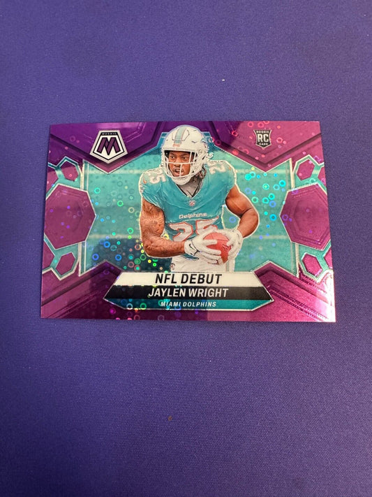 Jaylen Wright NFL Debut Purple Disco /50 RC 2024 Mosaic