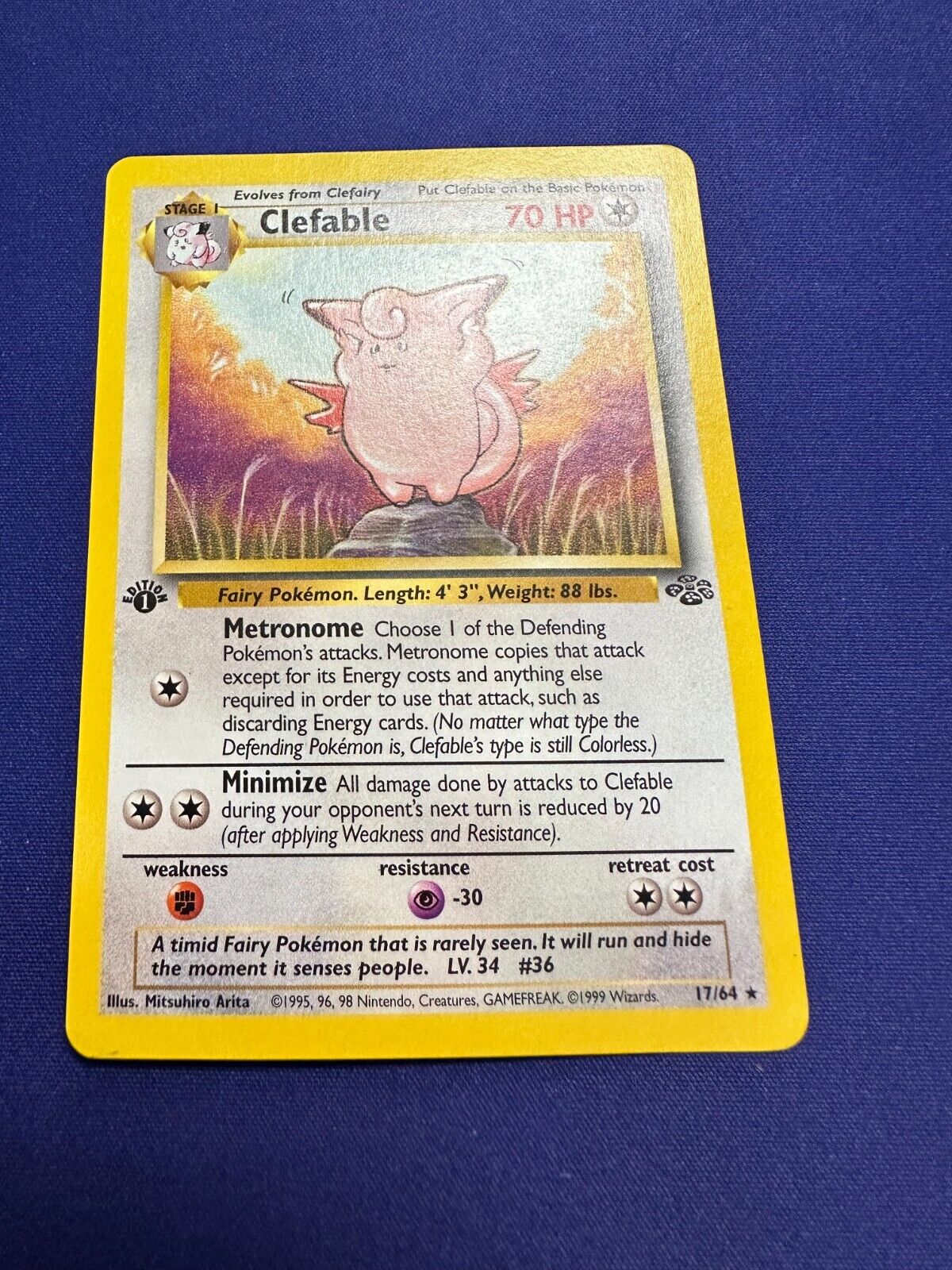 Clefable Jungle 1st Edition Non-Holo *MP* 1999 Pokemon