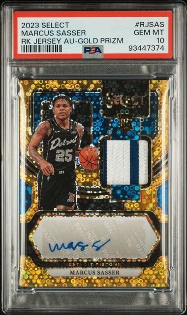 Marcus Sasser Gold Disco RPA /10 PSA 10 RC 2023-24 Select