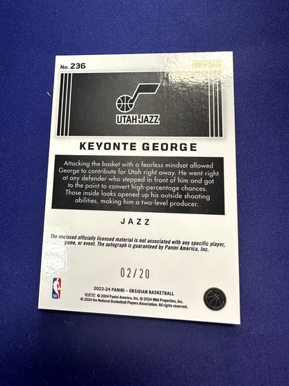 Keyonte George Green Flood /20 RPA *EX* AUTO RC 2023-24 Obsidian