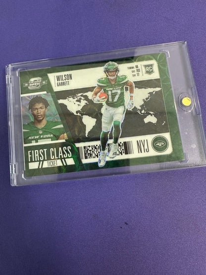 Garrett Wilson First Class Ticket Green Scope /25 R 2022 Contenders