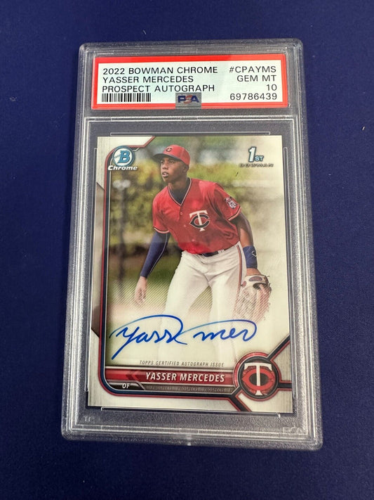 Yasser Mercedes 1st Bowman Auto PSA 10 RC 2022 Bowman Chrome