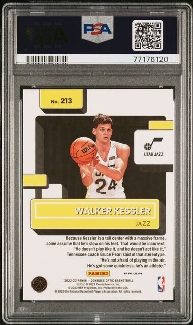 Walker Kessler White Sparkle Rated Rookie RC PSA 9 2022-23 Optic