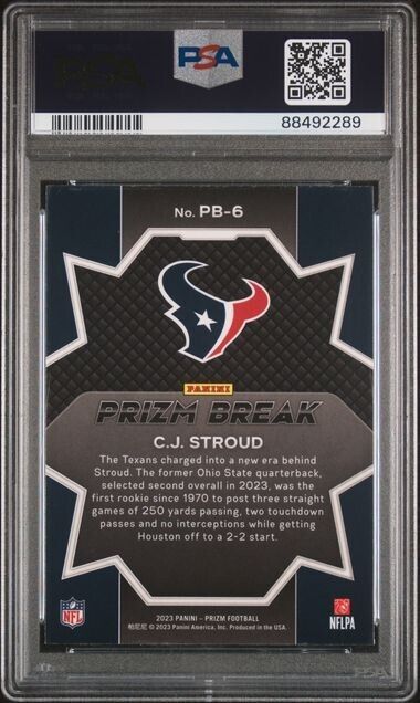 CJ Stroud Prizm Break RC PSA 10 2023 Prizm