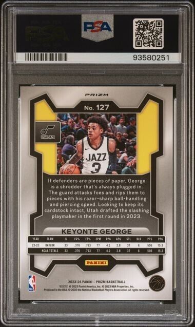 Keyonte George PSA 10 RC Silver Prizm 2023-24 Prizm