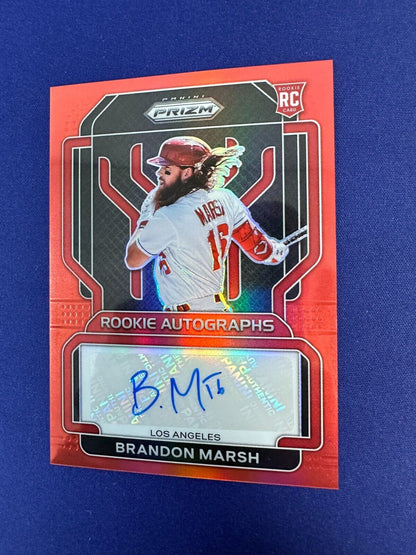 Brandon Marsh AUTO RC Red Color Match /99 2022 Prizm