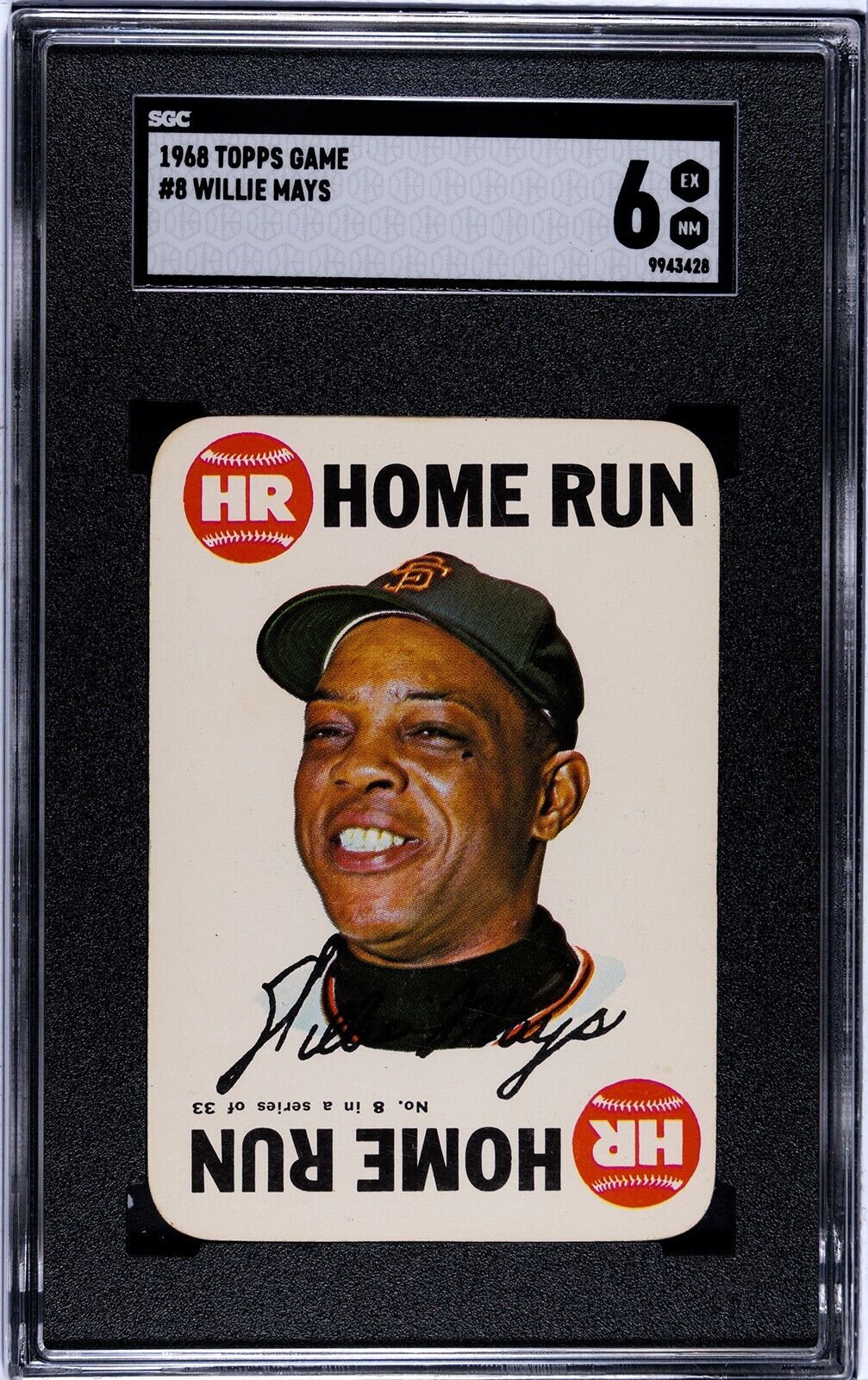 Willie Mays SGC 6 1968 Topps Game