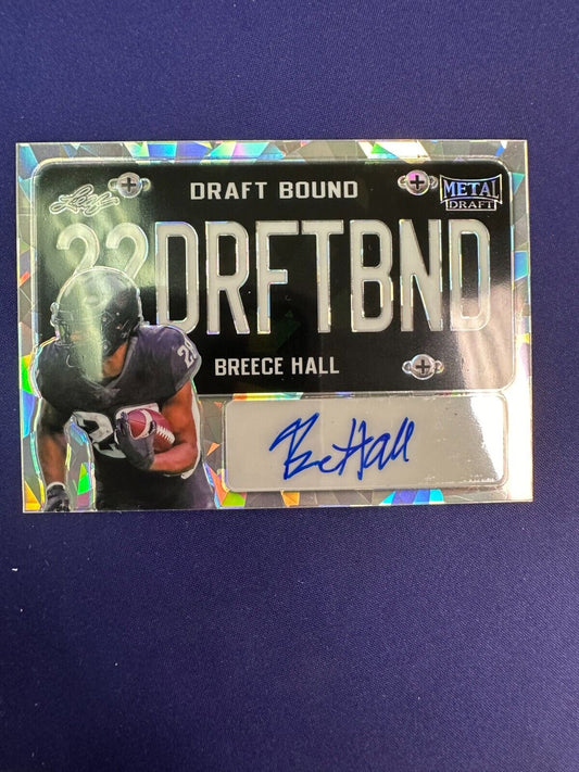 Breece Hall 1/25 Cracked Ice AUTO RC 2022 Leaf Metal Draft Bound