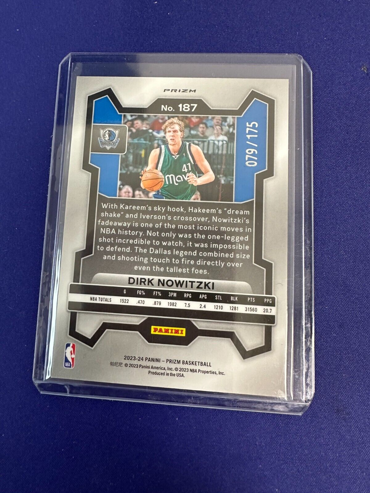 Dirk Nowitzki White Prizm /175 2023-24 Panini Prizm