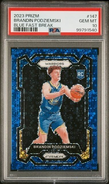 Brandin Podziemski Blue Disco /150 RC PSA 10 2023-24 Prizm