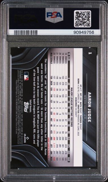 Aaron Judge Green Wave /99 PSA 10 2023 Topps Chrome Black