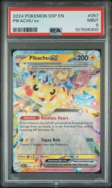 Pikachu ex PSA 9 Surging Sparks #57