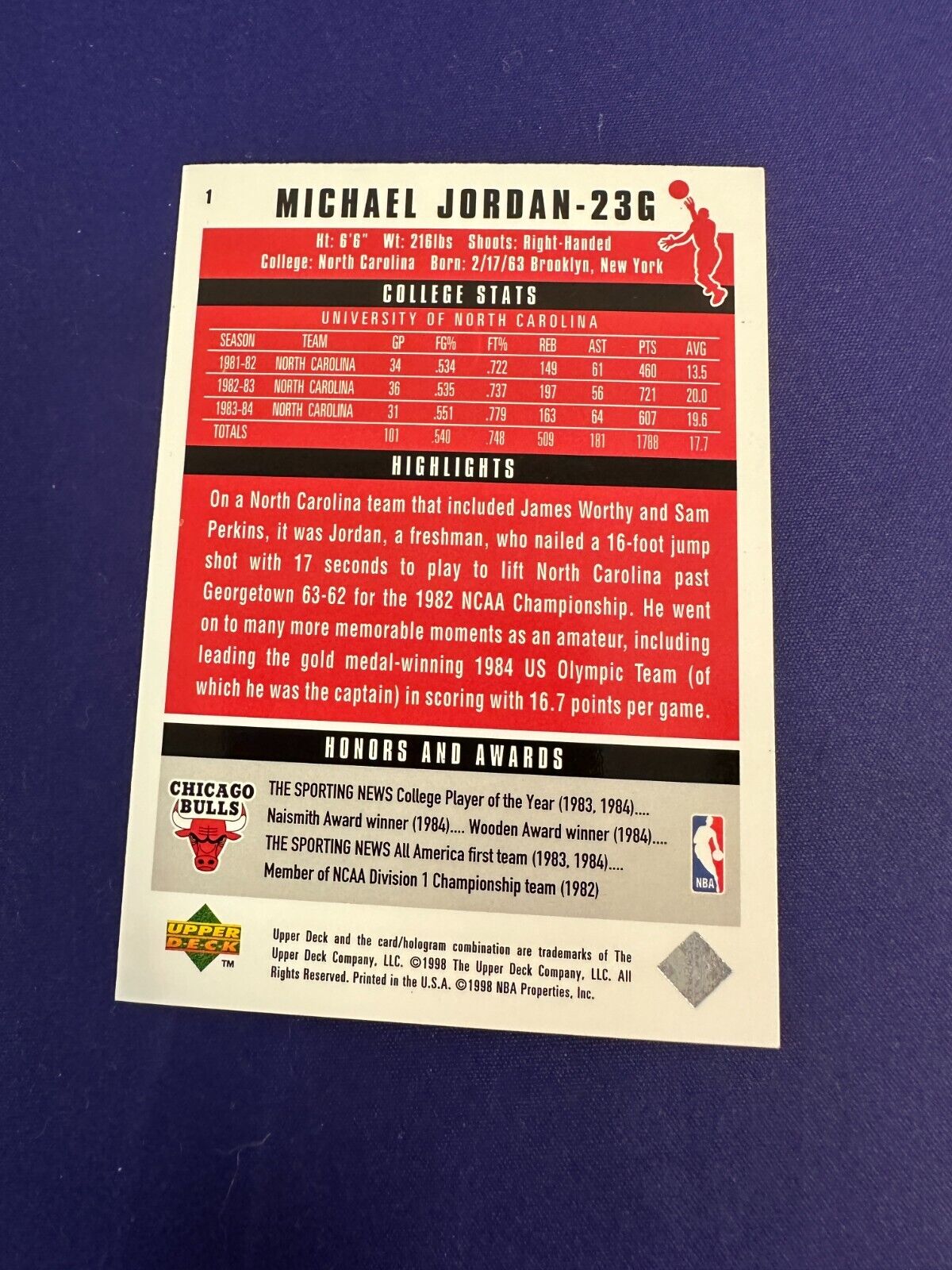 Michael Jordan Rookie Card Reprint Upper Deck MJ Collection – Card Shop ...