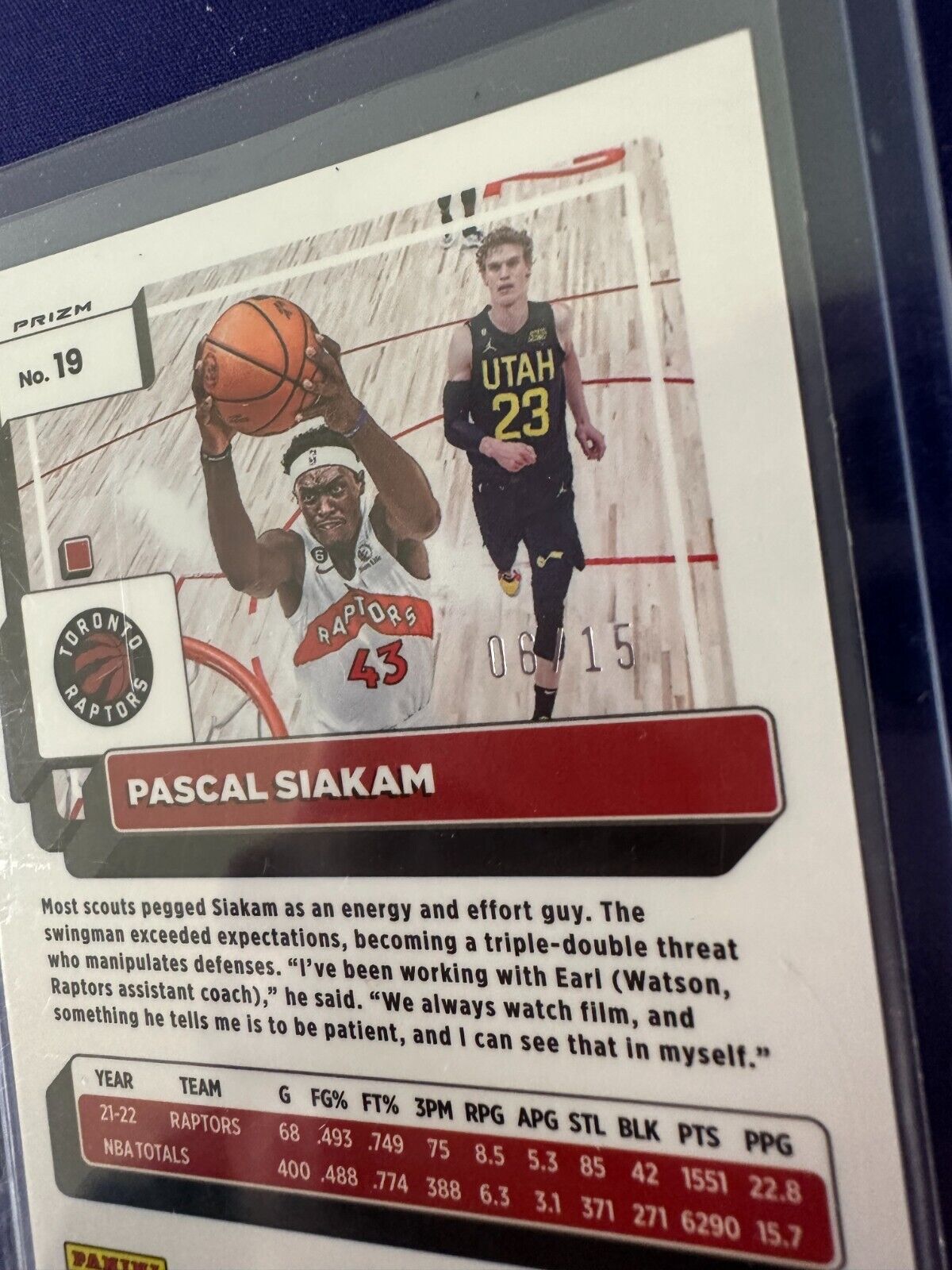 Pascal Siakam Orange / Pink Two-Tone /15 SSP 2022-23 Donruss Optic