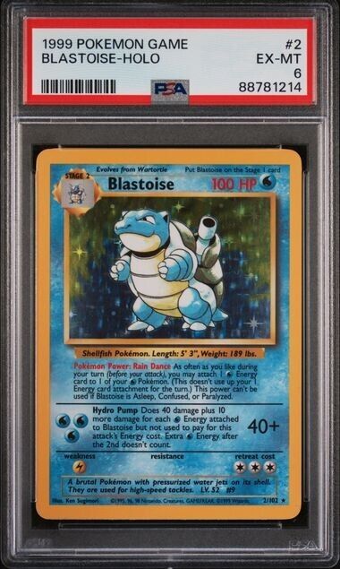 Blastoise PSA 6 HOLO 1999 Pokemon