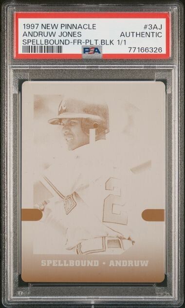 Andruw Jones Spellbound Printing Plate 1/1 RC 1997 New Pinnacle