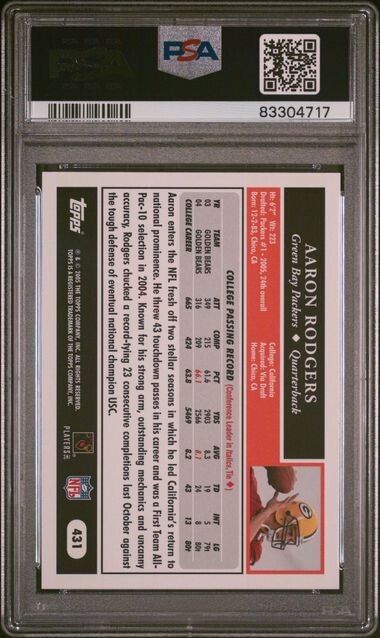 Aaron Rodgers RC 50th Anniversary PSA 8 2005 Topps